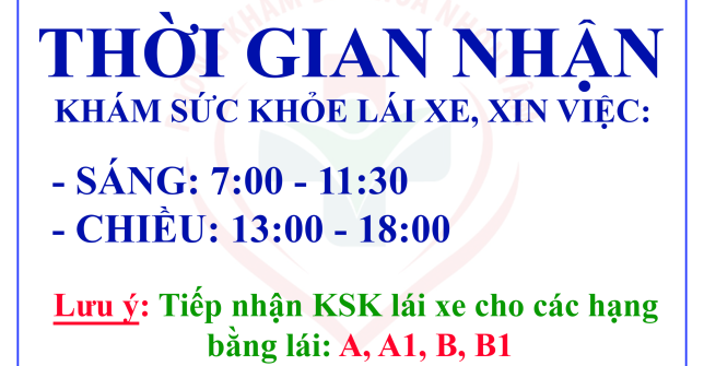 Thời gian nhận khám lx